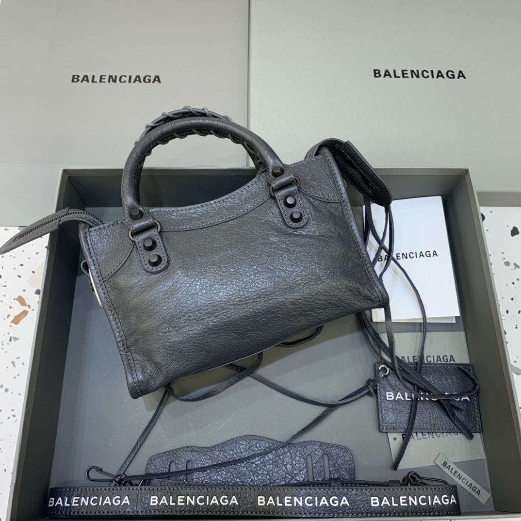 Balenciaga Classic City Mini Handbag Shoulder Bag Dark Gray